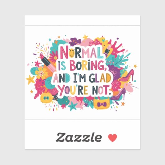 Fashion Glamour Makeup Statement Quote Design Sticker (Vel)