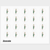 Fashion illustration green dress stickers (Vel)