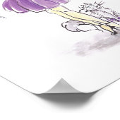 Fashion Illustration Shopping Girl Cat Watercolor Poster (Hoek)