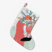 Fashion illustration with drawn pink flamingoflami kleine kerstsok (Voorkant (Hangend))