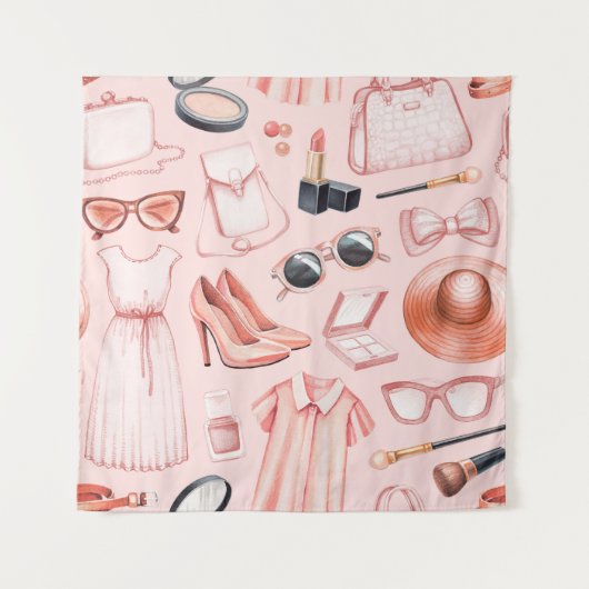 Fashion illustrations. Seamless pattern Wandkleed (Voorkant)
