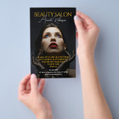 Fashion magazine style beauty salon flyer (Hand)