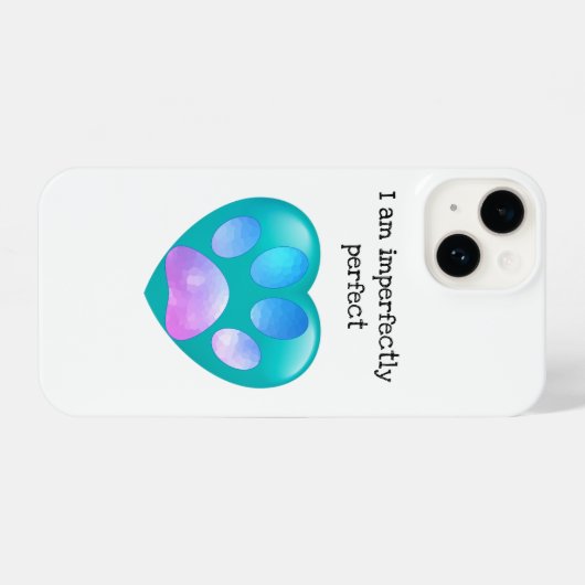 Fashion motivational pet foot print quote iPhone hoesje (Achterkant horizontaal)