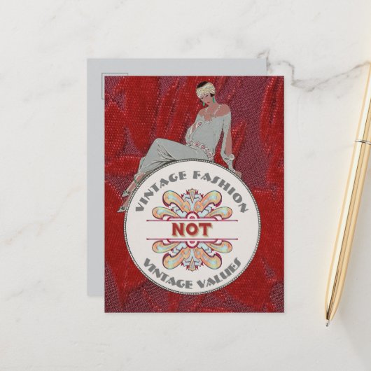 Fashion Not Vintage Values Briefkaart (Voorkant / Achterkant in situ)