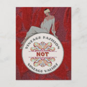 Fashion Not Vintage Values Briefkaart (Voorkant)