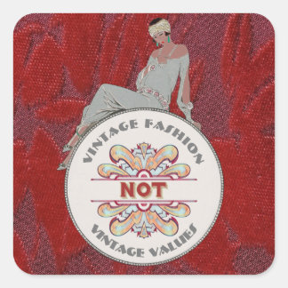 Fashion Not Vintage Values Vierkante Sticker