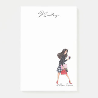 Fashion notepad girl boss- Fashion illustration Post-it® Notes