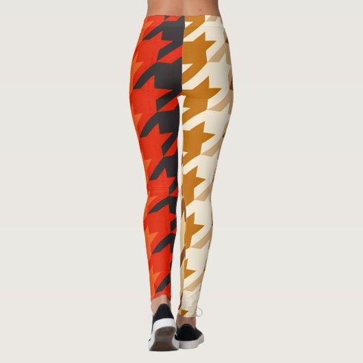 fashion orange geometric chic pattern leggings (Achterkant)