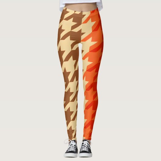 fashion orange geometric chic pattern leggings (Voorkant)