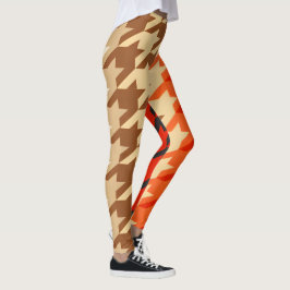 fashion orange geometric chic pattern leggings