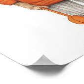 Fashion Poodle Dog Print, Funny Dog Decor, Orange  Poster (Hoek)