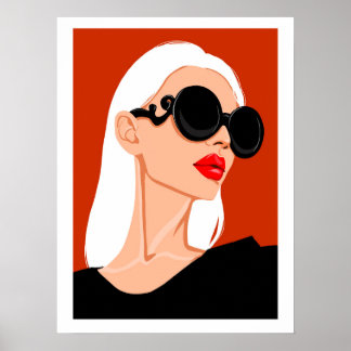 Fashion Poster, Female Art, Flat, Wall Art  Poster