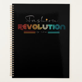 Fashion Revolution Retro Typografisch Notitieboek