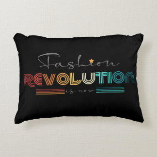 Fashion Revolution Retro Typografisch Zwart Acryl Accent Kussen