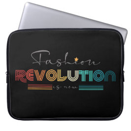 Fashion Revolution Retro Typografische Laptophoes Laptop Sleeve