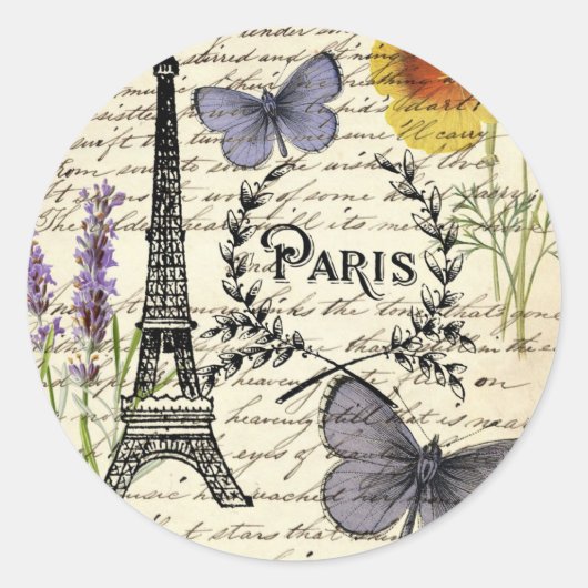 Fashion Salon SPA french eiffel tower Paris Ronde Sticker (Voorkant)