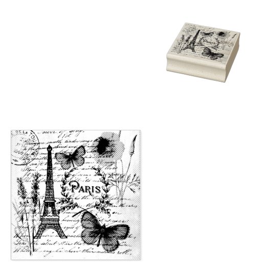 Fashion Salon SPA french eiffel tower Paris Rubberstempel (Gestempeld)