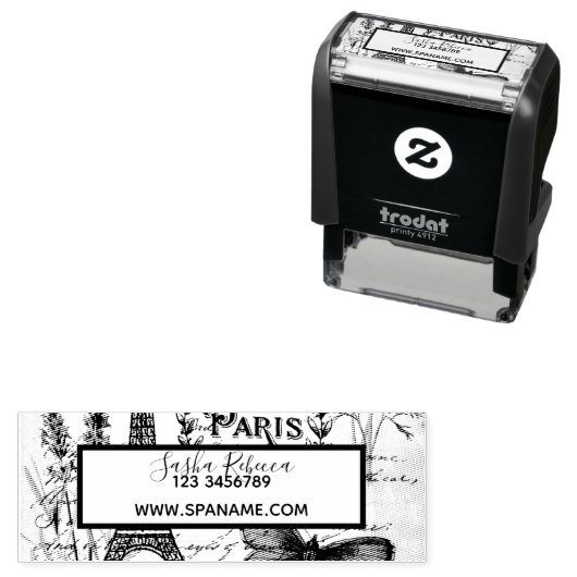 Fashion Salon SPA french eiffel tower Paris Zelfinktende Stempel (In situ)