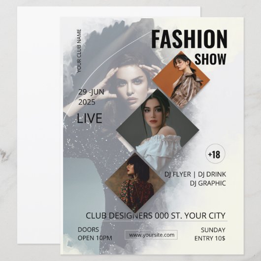Fashion Show Flyer Template (Voorkant / Achterkant)