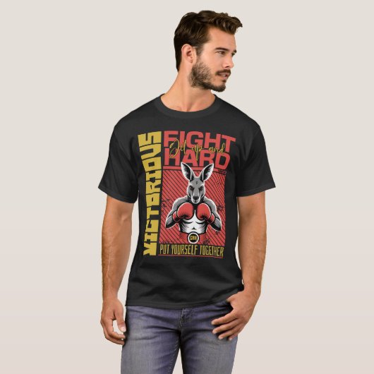 Fashion Style Kangaroo Boxing Fighter Art Design T-shirt (Voorkant volledig)