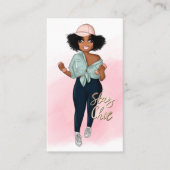 Fashionable Afro Fitness Instructor Girl Visitekaartje (Voorkant)