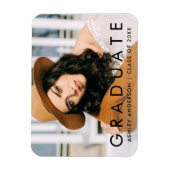 Fashionable Afstuderen Foto Aankondiging Magneet (Verticaal)