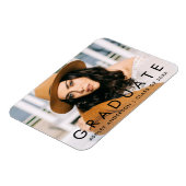 Fashionable Afstuderen Foto Aankondiging Magneet (Linkerzijde)