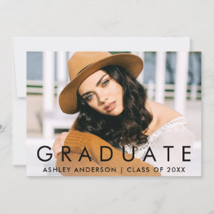 Fashionable Afstuderen Photo Announcement Kaart