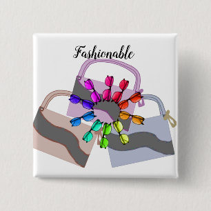 Fashionable Bags and Glasses Button