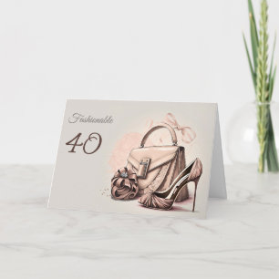 Fashionable Birthday Card voor vrouwen -  Kaart