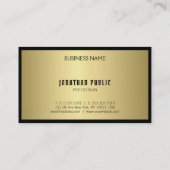 Fashionable Black and Gold Monogram Glamour Plain Visitekaartje (Achterkant)