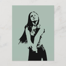 Fashionable Black Dancing Girl Silhouette Briefkaart