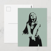 Fashionable Black Dancing Girl Silhouette Briefkaart (Voorkant / Achterkant)