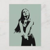 Fashionable Black Dancing Girl Silhouette Briefkaart (Voorkant)
