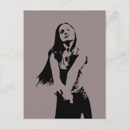 Fashionable Black Dancing Girl Silhouette Briefkaart