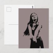 Fashionable Black Dancing Girl Silhouette Briefkaart (Voorkant / Achterkant)