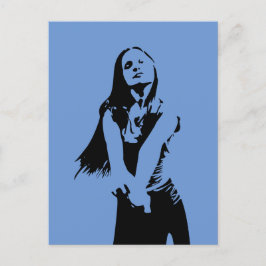 Fashionable Black Dancing Girl Silhouette Briefkaart