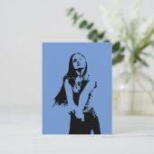 Fashionable Black Dancing Girl Silhouette Briefkaart (Staand voorkant)