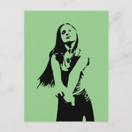 Fashionable Black Dancing Girl Silhouette Briefkaart