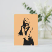 Fashionable Black Dancing Girl Silhouette Briefkaart (Staand voorkant)