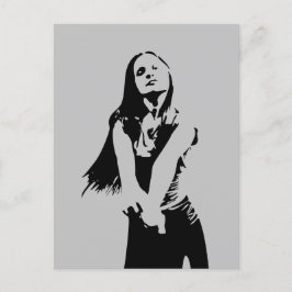 Fashionable Black Dancing Girl Silhouette Briefkaart