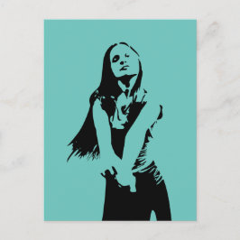 Fashionable Black Dancing Girl Silhouette Briefkaart