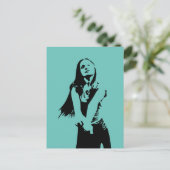 Fashionable Black Dancing Girl Silhouette Briefkaart (Staand voorkant)