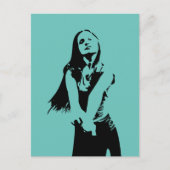Fashionable Black Dancing Girl Silhouette Briefkaart (Voorkant)