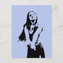 Fashionable Black Dancing Girl Silhouette Briefkaart