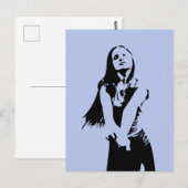 Fashionable Black Dancing Girl Silhouette Briefkaart (Voorkant / Achterkant)