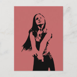 Fashionable Black Dancing Girl Silhouette Briefkaart