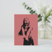 Fashionable Black Dancing Girl Silhouette Briefkaart (Staand voorkant)