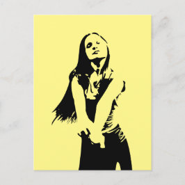 Fashionable Black Dancing Girl Silhouette Briefkaart