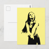 Fashionable Black Dancing Girl Silhouette Briefkaart (Voorkant / Achterkant)